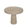 Round Dining Table With Pedestal Base - Cream - Image 2