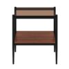 Modern Rectangle End Table (Set of 2) With Tempered Glass Tabletop And Layer - Brown - Image 11