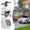 Metal Carport 10 5Ft Heavy Duty With Galvanized Steel Roof Metal Garage Canopy With Galvanized Steel Roof & Frame Car Tent Outdoor Storage Shed - Gray - Image 6