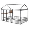 Full Size Bed House Frame With Desk, Shelves, Power Outlets And USB Ports - Black - Image 13