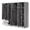 6 Door Wardrobe With Shelves And Drawers - Gray - Image 6