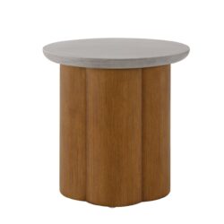 Evenlyn - Faux Concrete Top End Table - Walnut