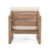 Outdoor Acacia Wood Patio Club Chair, Wood Patio Furniture, Waterproof Thick Cushion Deep Seating For Porch - Brown Wash / Beige - Image 12