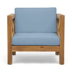 Brava - Modern Club Chair With Water Resistant Cushions - Blue