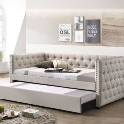 Romona - Overall Full Daybed With Trundle - Beige