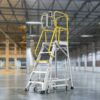 Heavy Duty Aluminum Rolling Platform Ladder With 5 Steps, 375Lbs Capacity - Silver - Image 3