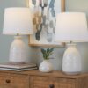 Claudia - Contemporary Lamp (Set of 2) - Off White / Polished Nickel / White - Image 5