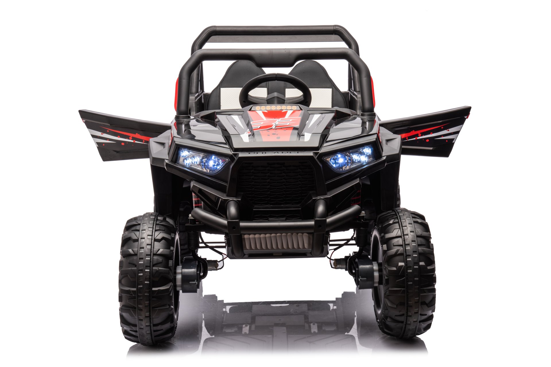12V7A*1 30W*4 Four-Wheel Drive Leather Seat One Button Start, Forward And Backward, High And Low Speed, Music, Front Light, Power Display, Two Doors Can Open, 2.4G R / C, Seat Belt Four Wheel Absorber - Black - Image 7