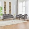 3 Piece Upholstered Sofa Set, Loveseat & 2 Accent Chairs For Small Living Spaces - Charcoal - Image 4