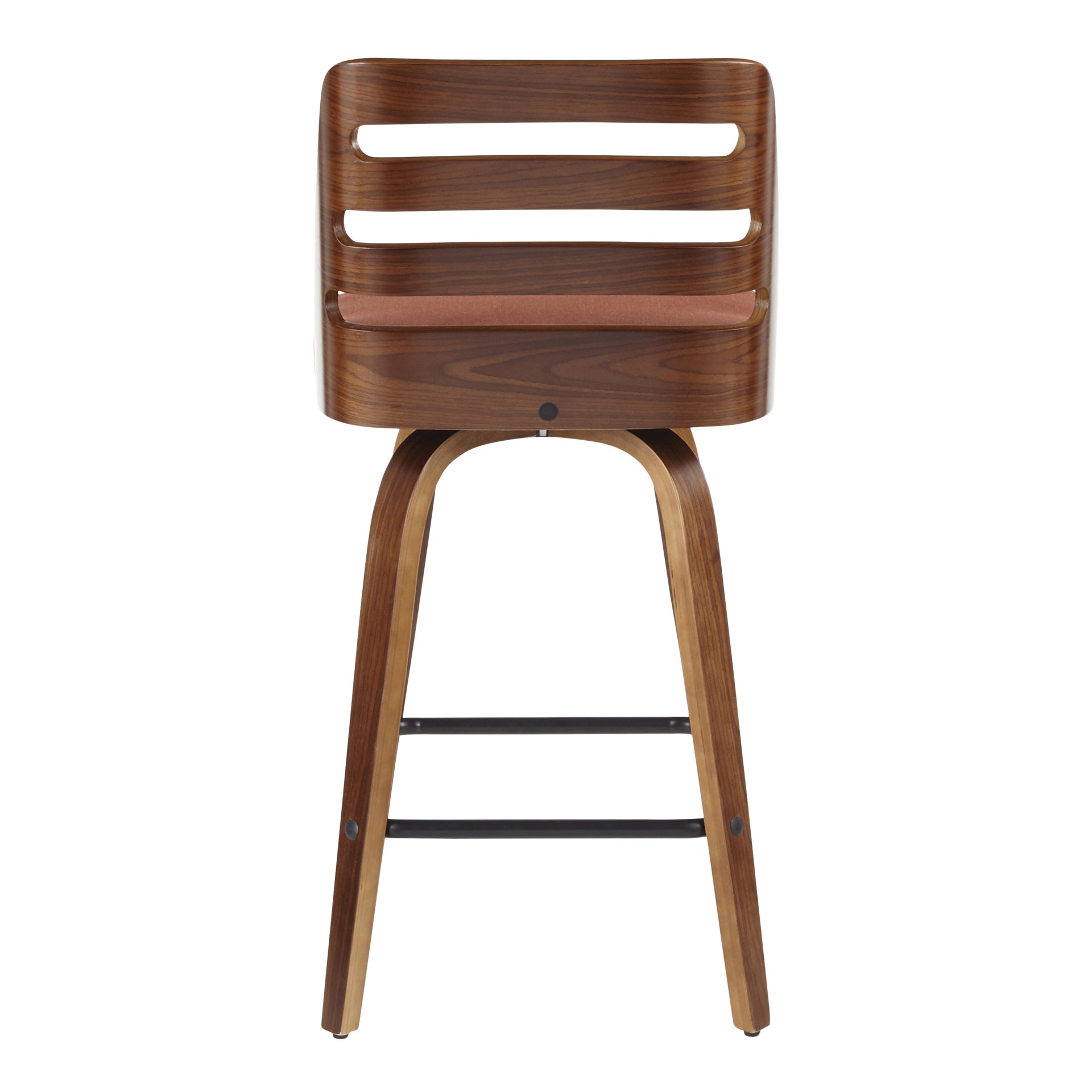 Trevi - Mid-Century Modern Counter Stool (Set of 2) - Walnut / Orange - Image 5