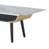 Landon - Coffee Table With Glass Marble Texture Top And Bent Wood Design - Gray - Image 5