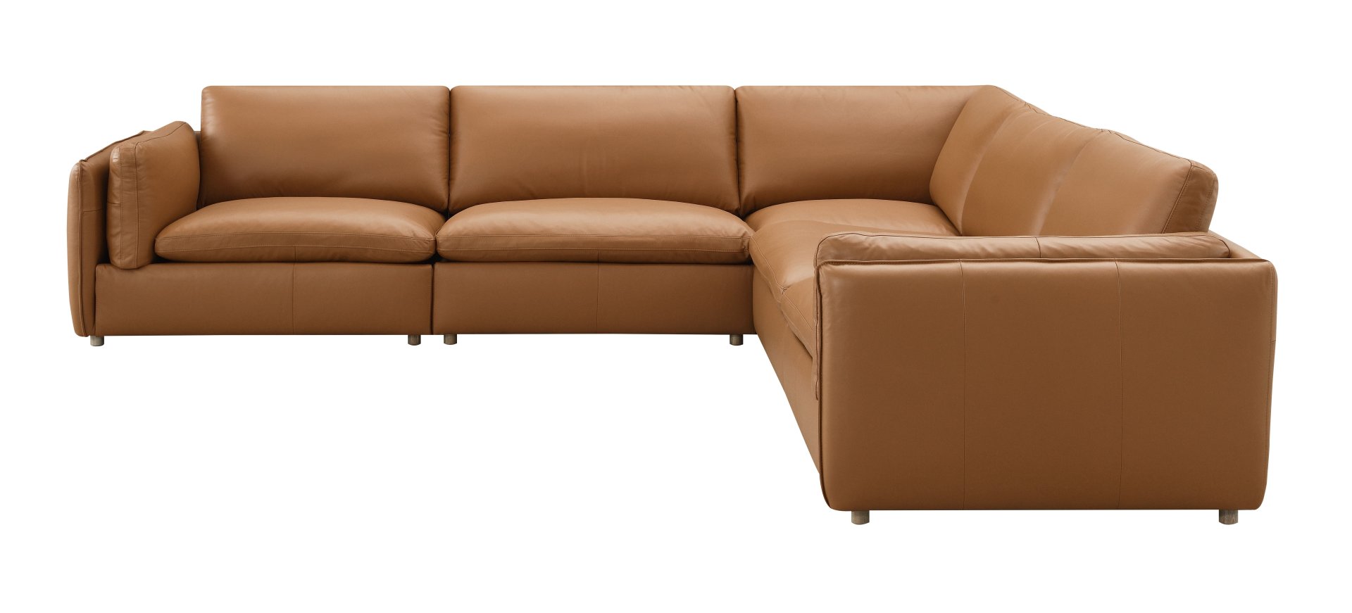 Brighton - Top Grain Leather 5 Pieces Modular Sectional - Brown - Image 6
