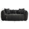 Cozy Beanbag Chair With High Resilience Foam Core For 2 - Black - Image 3