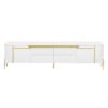 TV Stand For TVs Up To 80", TV Cabinet With 4 Drawers And 2 Spacious Cabinets, 5 Metal Legs For Living Room - White - Image 11