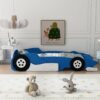 Twin Size Race Car-Shaped Platform Bed With Wheels - Blue - Image 9