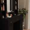 43.31" Newly Designed Smart Mirror Dressing Table With Drawers And Storage Cabinet, Dressing Table With Dressing Pad For Bedroom, Dressing Room - Black - Image 2