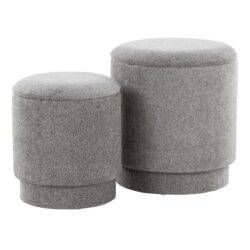 Marla - Upholstered Contemporary Ottoman Set - Gray