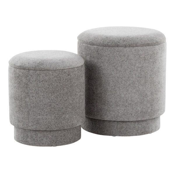 Marla - Upholstered Contemporary Ottoman Set - Gray