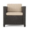 Modern Outdoor Club Chair With Removable Cushions - Brown / Beige - Image 7