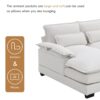 Modern U-Shaped Sectional Sofa With Waist Pillows, 6 Seat Upholstered Symmetrical Sofa Furniture, Sleeper Sofa Couch With Chaise Lounge - White - Image 15