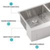 Double Bowl Sink 60 / 40 Split Apron Front Kitchen Sink In 16 Gauge With 2 10" Deep Basins 33" X21" X10" - Brushed Nickel - Image 6