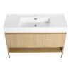 Modern Bathroom Vanity Combo With Single Resin Sink And Storage Cabinet, Multilayer Solid Wood - Oak - Image 10