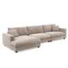 Oversized Sectional L Shaped Cloud Couch With USB Charging Port Cup Holder Deep And Wide Seat Sofa With Chaise Comfy - Khaki - Image 4