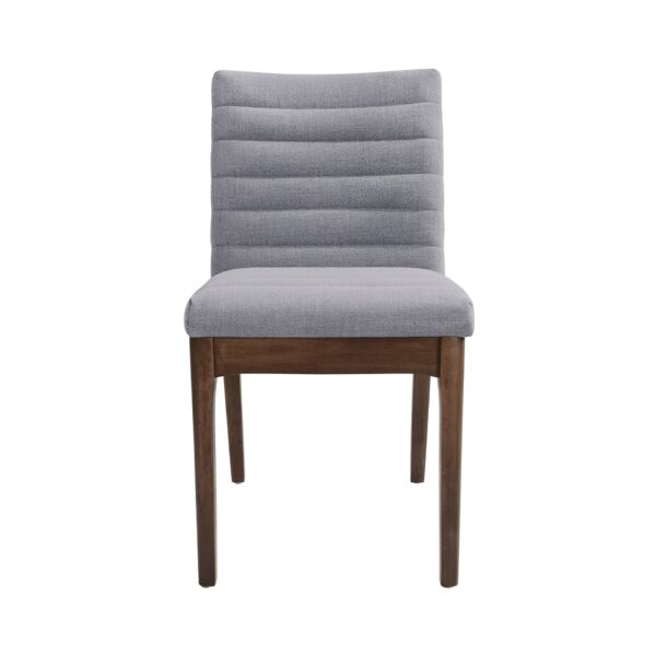 Mid Century Modern Dining Chair (Set of 2) With Channel Stitching - Dark Gray