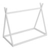 Wood Twin Size Tent Bed For Kids, Montessori Style Low - Floor Bed, House-Shape Tent Bed Frame For Boys Girls Teens, Without Slats - White - Image 6