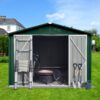 10'x8' Garden Sheds Outdoor Storage Sheds - Green / White - Image 4