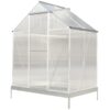 Polycarbonate Greenhouse, Heavy Duty Outdoor Aluminum Walk-In Green House Kit With Rain Gutter, Vent And Door For Backyard Garden - Aluminium - Image 6