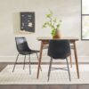 Modern Upholstered Dining Chair With Metal X Base (Set of 2) - Black - Image 4