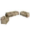 Oversized Sectional Sofa With Deep Seats In Corduroy 3 Piece Set With 1 Single 2 Seater And 3 Seater Sofas - Tan - Image 21