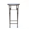 Outdoor Folding Accent Table With Glass Top And Iron Frame - White / Blue - Image 5