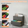 Modern 2 Drawer Steel Lateral File Cabinet With Lock For Legal / Letter / A4 / F4 Size - Black - Image 9