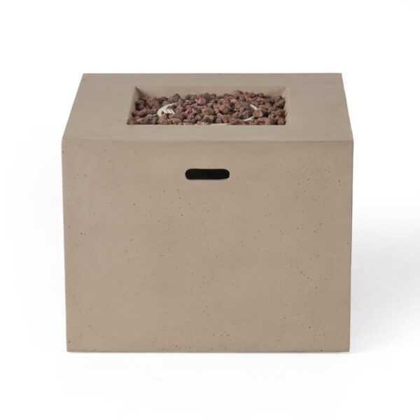 Aidan - Square Fire Pit 40, 000 Btu Magnesium Oxide - Light Gray