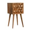 Mini Cube Carved 2 Drawer Nightstand - Oak - Image 9