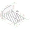 Queen Bed Frame Traditional Upholstered Metal - Tan - Image 2