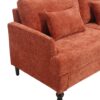 Mid Century Modern Chenille Fabric Loveseat Sofa With Wood Feet, 2 Seat Upholstered Couch - Orange - Image 17