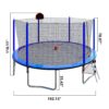 16Ft Trampoline With Basketball Hoop Pump And Ladder (Inner Safety Enclosure) With Soccer Goal - Blue - Image 3