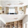 Ceiling Fan, Solid Wood Blades Ceiling Fan With Light With Remote Control, Noiseless Reversible Motor, 6 Speed, 3 Color, For Patio Living Room, Bedroom, Indoor - Matte White - Image 10