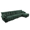 Modular 4 Seater Sofa With Ottoman, Configurable Frame In Premium, High Resilience Cushions - Green - Image 17