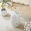 Lilac - Mosaic Side TableCeramic Tile Top & Iron Frame Indoor / Outdoor Use - White - Image 8