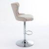Swivel Barstools Adjusatble Seat Height From 25-33", Modern Upholstered Chrome Base Bar Stools With Backs Comfortable Tufted For Home Pub And Kitchen Island - Beige - Image 4