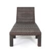 Outdoor Chaise Lounge With Wicker Design And Adjustable Backrest - Brown - Image 7