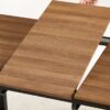 Square Extendable Dining Table With Metal Leg, Modern, Space Saving Kitchen Table For Living Room - Black - Image 2