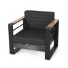 Giovanna - Club Chair Set With Aluminum Frame And Water Resistant Cushions - Black - Image 7