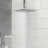 10" Square Rainfall Shower Head, Wall / Ceiling Mounted, Stainless Steel - Chrome - Image 2