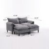 Convertible Combination Sofa, Sofa U Shaped, Sofa With Footstools With Storage - Gray Sofa For Living Room, Living Room 2 Seater Combination Sofa Gray - Gray - Image 3
