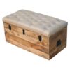 Buffalo - Hide Leather Storage Trunk - Beige / Brown - Image 5